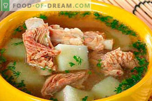 Supă de carne de porc - cele mai bune rețete. Cum să gătești supa de gătit în mod adecvat și gustos în bulionul de porc.