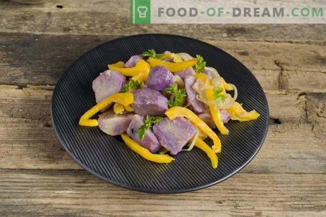 Salată postată cu cartofi violeți