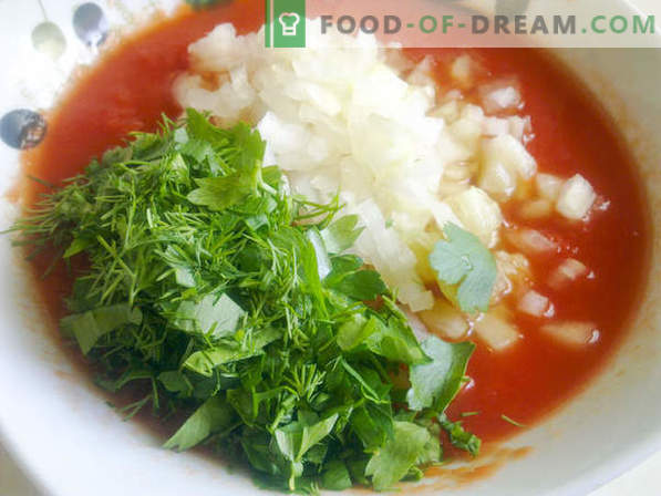 Rețetă Gazpacho - face o supă rece de roșii conform unei rețete spaniole