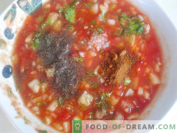 Rețetă Gazpacho - face o supă rece de roșii conform unei rețete spaniole
