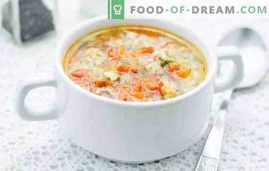 Supa de orez - Rețete pas cu pas pentru o masă consistentă. Sute de gătit cu orez pas cu pas pe carne de pui, carne, fructe de mare
