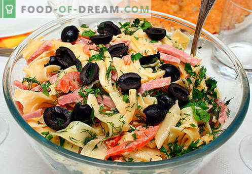 Pastasalade - de beste recepten. Hoe goed en smakelijk gekookte salade met pasta.