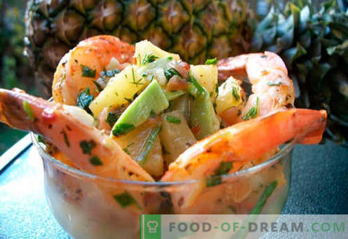 Salat mit Ananas und Garnelen - eine Auswahl der besten Rezepte. Wie man richtig und lecker einen Salat mit Ananas und Garnelen zubereitet.