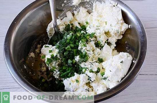 Aperitive din brânză de vaci și pita cu usturoi și verdeață - doar întrebați pe masă! Photo-rețetă pas cu pas gătit gustare picantă de pita și brânză