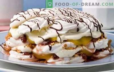 Für die Ideen für Konditoren wird ein Marshmallow-Kuchen ohne Backen verwendet. Rezepte für 