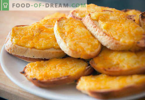 Croutoni cu brânză - cele mai bune rețete. Cum să gătești în mod corect și gustos crotonii cu brânză.