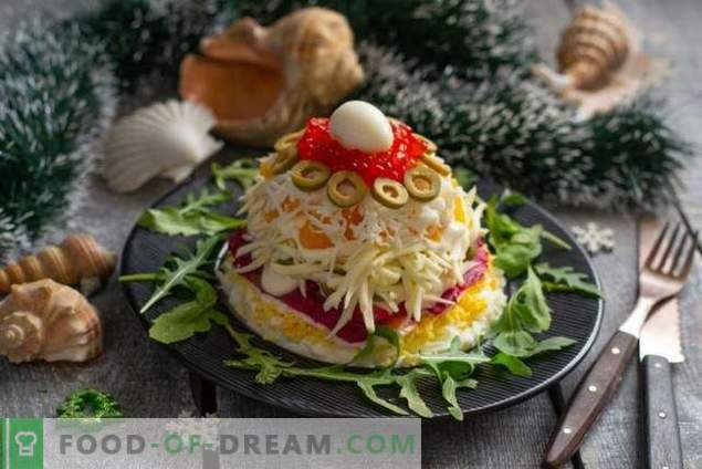 Salata de Anul Nou cu pește roșu și caviar