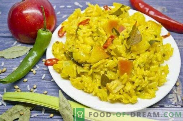 Orez vegetal curry cu mere