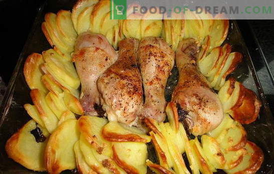 Picioarele de pui cu cartofi în cuptor - o cină minunată! Rețete pentru picioarele de pui cu cartofi în cuptor: 7 variante ale unui fel de mâncare