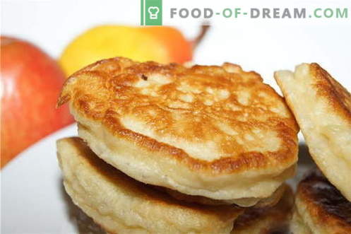 Fritters är de bästa recepten. Hur rätt och välsmakande kock frodiga pannkakor.