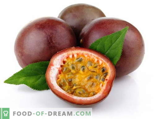 Fructele pasiunii - descriere, proprietăți utile, utilizare în gătit. Rețete cu fructe de pasiune.
