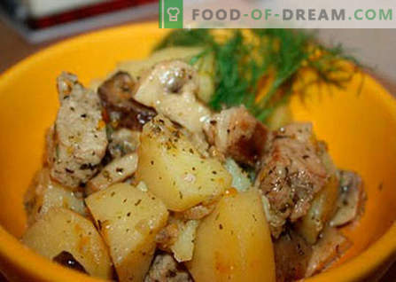 Cartofii cu carne și ciuperci sunt cele mai bune rețete. Cum să gătiți cartofi cu carne și ciuperci în mod corespunzător și gustos.