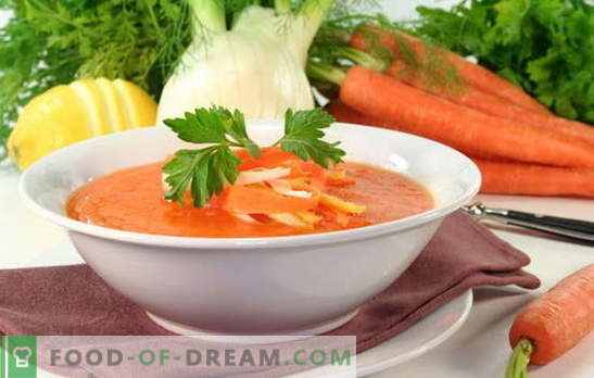 Supa de morcovi este o masă însorită pe masă. Cum să gătești o supă de morcovi delicioasă: rețete pentru mâncăruri dulci sau sărate