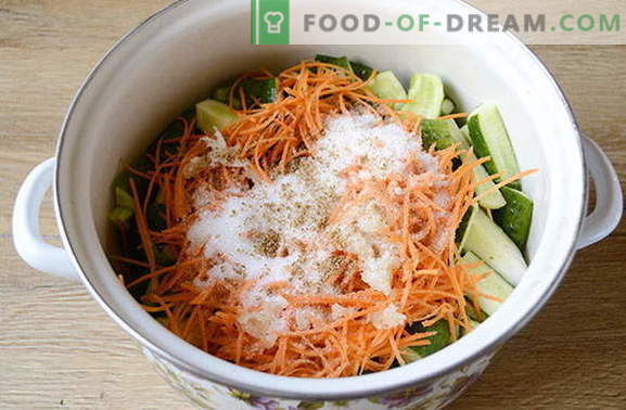 Castraveți în formă de coreeană savuroși pentru iarnă cu morcovi