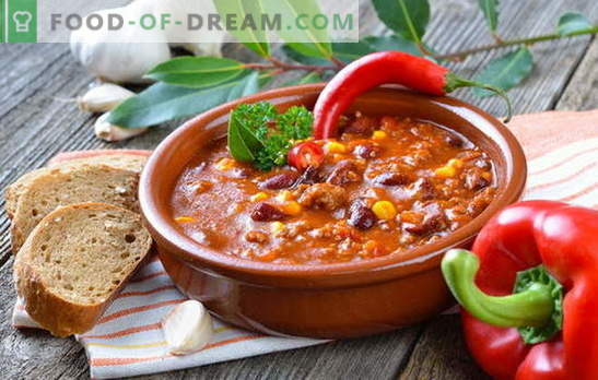 Supă mexicană - cina va fi originală! Rețete de supe mexicane diferite: cu porumb, fasole, carne tocată, carne de pui, orez