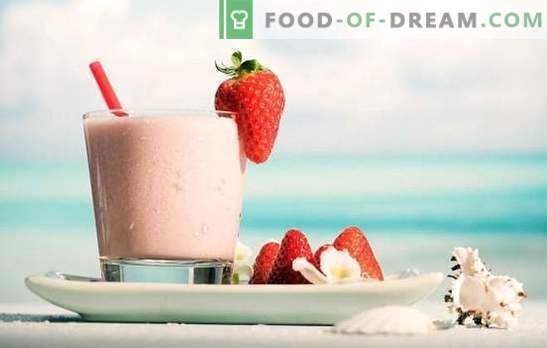 Simțiți poziția zilei - mucegai cu căpșuni! Retete Milkshake cu căpșuni și ciocolată, banană, zmeură