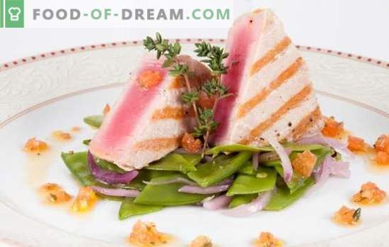 Friptura de ton - sănătoasă, gustoasă, apetisantă. Rețete pentru friptura de ton cu ierburi, lămâie, brânză, ciuperci și altele