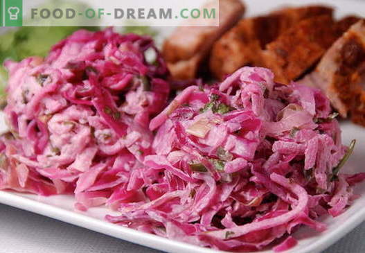 Salata de varza rosie - cele mai bune retete. Cum să gustați în mod corespunzător și să pregătiți o salată de varză roșie.