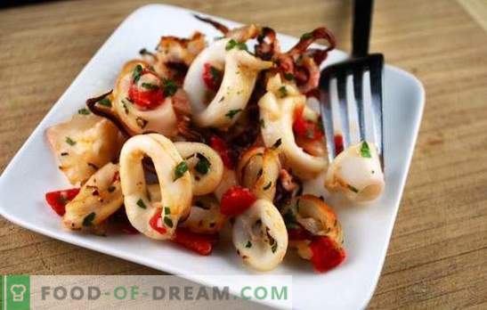 Squids într-un aragaz lent - se pare cool! Gătit calmarul într-o cârpă cu smântână, legume, ciuperci, orez, cartofi