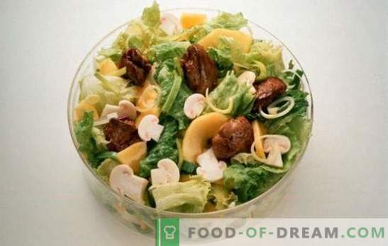 Salată cu ficat și ciuperci: cele mai reușite rețete de gătit. Gătit salate delicioase din ficat și ciuperci în diferite variante
