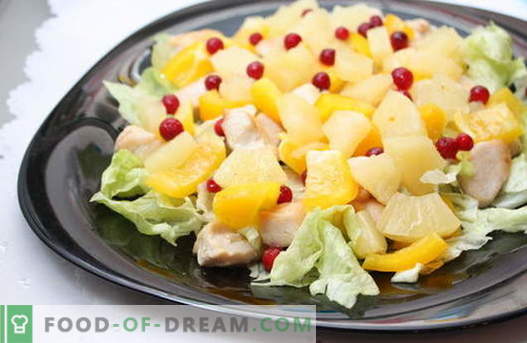 Salatele de ananas sunt cele mai bune rețete. Cum să pregătim în mod corect și delicios salatele cu ananas.
