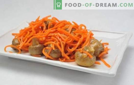 Un vas simplu și complex - o salată cu morcovi și ciuperci coreene. Salata de gatit: morcovi coreeni, ciuperci ... ce altceva?