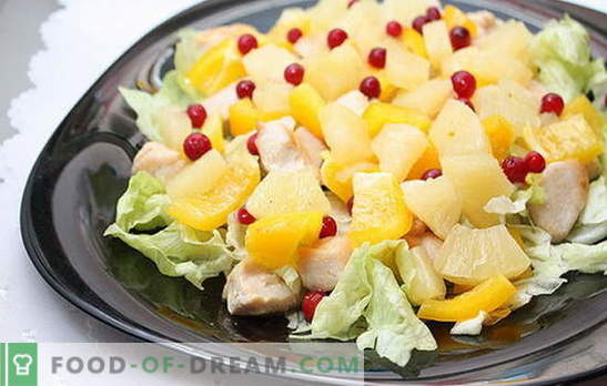 O capodoperă exotică culinară - o salată cu file de pui și ananas. Retete pentru diferite salate cu file de pui si ananas - fantezii!