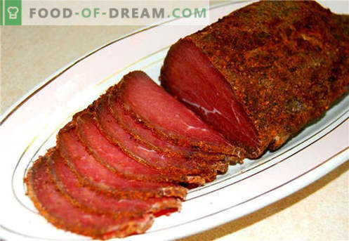 Acasă basturma - cele mai bune rețete. Cum să gătesc corect și gustos basturma de carne de vită sau de pui la domiciliu.