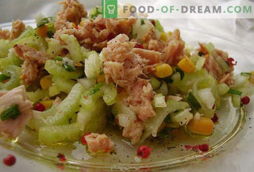 Salată de ton conservată - Rețete dovedite. Cum să gătești o salată de ton conservat.