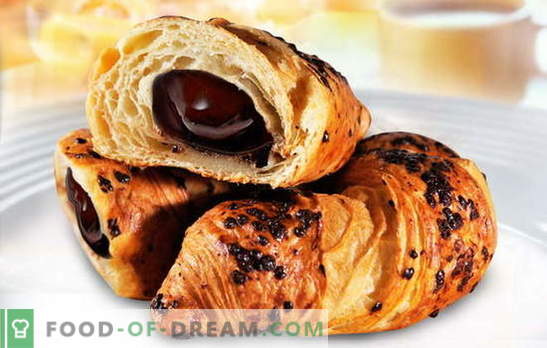 Croissants cu ciocolată - în fiecare dimineață va fi bine! Cele mai bune retete pentru croissante cu ciocolata din aluat si aluat cumparat