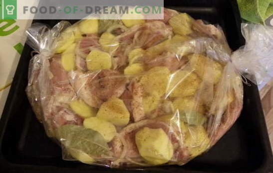 Coaceți cartofi cu carne în mâneci: rețete pentru leneși? Juicy, rumen, picant și 