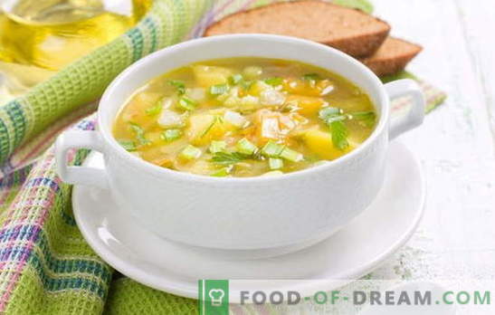 Supă de gătit fără carne: mănâncă fără calorii suplimentare. Ciuperci, varză și supe de mazare cremoase fără carne