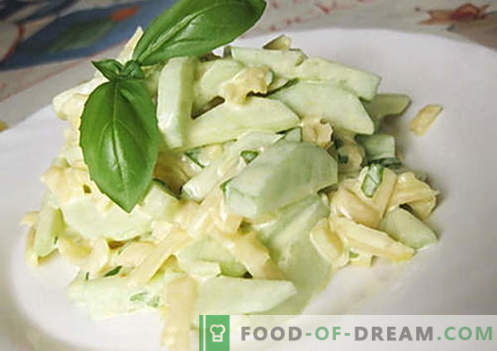 Salată de castraveți cu brânză - cele mai bune rețete. Cum să gătești în mod corect și gustos castraveți cu brânză