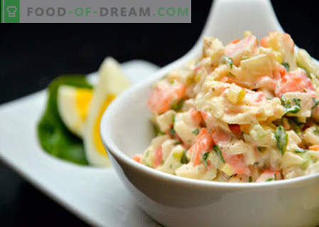Salată cu varză, porumb și crab stick - cele mai bune retete. Salate de gătit din varză, porumb și craburi.