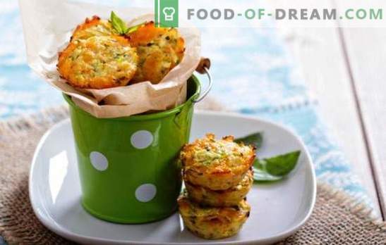 Muffins cu brioșe de cârnați - o gustare neobișnuită! Ciuperci de dovleac cu cârnați și șuncă, brânză, morcovi, usturoi