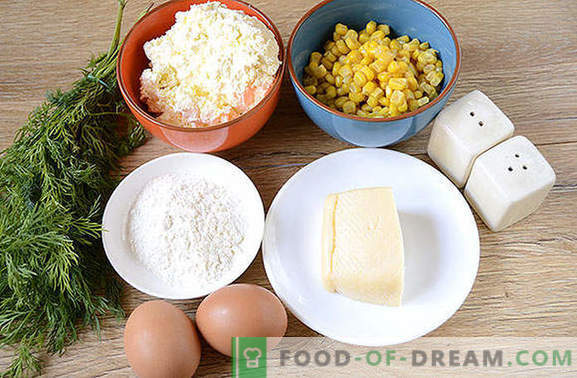 Porumb și caserola de brânză de vaci: gustoase, sănătoase și frumoase! Pas cu pas, fotografia retetei foto a cascavalurilor de brânză și conserve de porumb