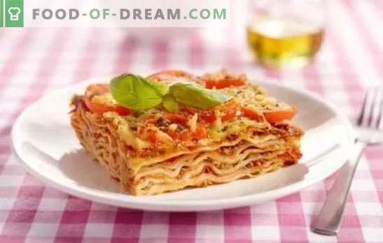 Lasagna clasică: rețete pas cu pas pentru mâncăruri italiene. Secretele de gătit, opțiunile și rețetele pas cu pas pentru lasagna clasică