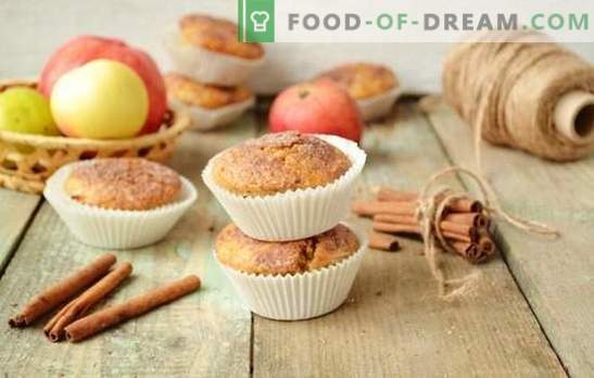 Muffins cu mere - se fierbe repede, se mănâncă instantaneu! Rețete simple pentru unt și brioșe de dietă cu mere