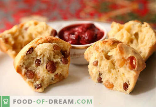 Muffins cu stafide sunt cele mai bune retete. Cum să gătiți rapid și gustoase brioșe cu stafide.