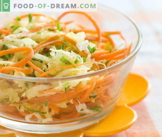 Salatele proaspete de morcovi și varză sunt primele cinci rețete. Salate de gatit din morcovi proaspeti si varza.