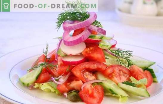 Salată proaspătă de roșii: o poveste veche într-un mod nou. Rețete originale de salate proaspete de roșii pentru sărbători și zile lucrătoare