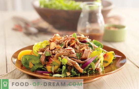 O salată simplă cu carne este o gustare consistentă. Cum să gătești o salată simplă cu păsări de curte, carne de porc sau carne de vită