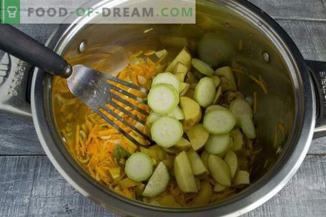 Supă de varză proaspătă cu salată de pui și frunze