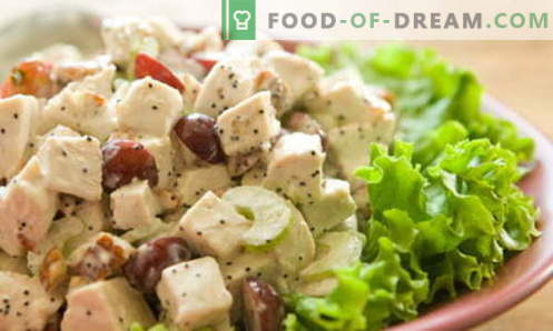 Salată cu pui și struguri - cele mai bune rețete. Cum sa faci bine si gustos sa pregatesti o salata de pui cu struguri.