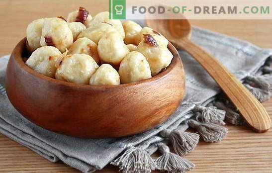 Gălbeninzi cu cartofi: ingrediente de bază, principii de gătit. Retete găluști gustoase leneș cu cartofi