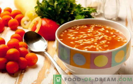 Gătit supele cu conținut scăzut de grăsimi - rețete din diferite produse pentru diferite porții. Suflete cu conținut scăzut de grăsimi: legume, pește, cu găluște
