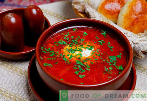 Borscht verde, roșu, macră, ucraineană - cele mai bune rețete. Cum să gătești în mod corespunzător și gustos supa de bucate cu fasole, ciuperci, sorrel într-un aragaz lent.