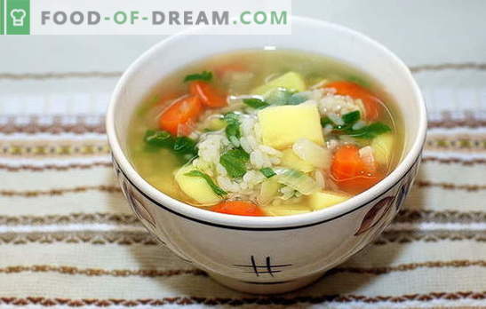 Supă cu orez și cartofi: rapid, gustos și sănătos. Supa de gătit cu orez și cartofi este un proces simplu și rapid