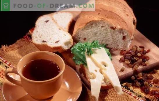 Rețete de pâine albă și secară cu stafide pentru cuptor și producător de paine. Alimente tradiționale naționale - pâine cu stafide