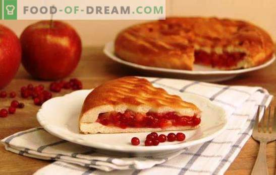 Placinta de mere și lingonberry - adăugați varietatea dulce! Drojdie, puf și aluat pentru o plăcintă cu mere și lingonberries